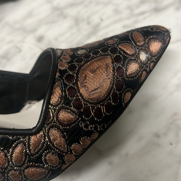 Alice + Olivia Embroidered Pumps Heels- Size 41.women black gold Boho Ball Party - Picture 5 of 10
